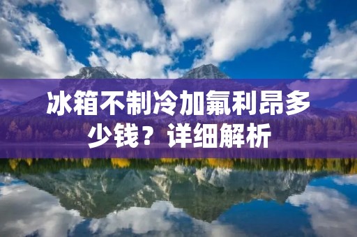 冰箱不制冷加氟利昂多少钱？详细解析