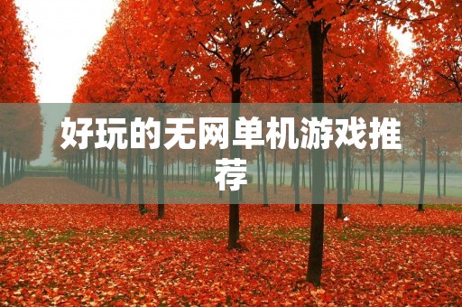 好玩的无网单机游戏推荐：让你的休闲时光更加精彩！