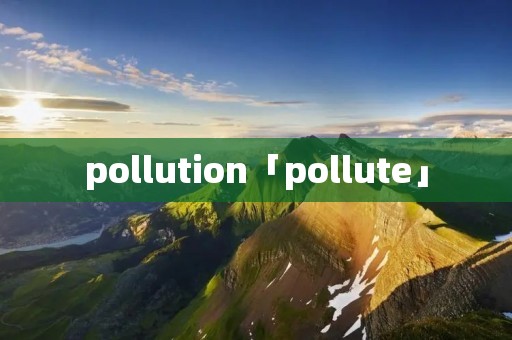 pollution「pollute」