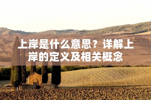 上岸是什么意思?详解上岸的定义及相关概念 上岸是什么意思?详解上岸的定义及相关概念