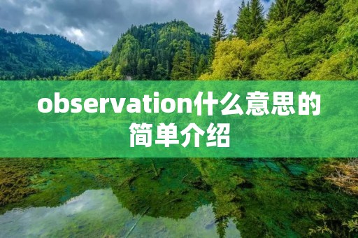 observation什么意思的简单介绍 observation什么意思的简单介绍