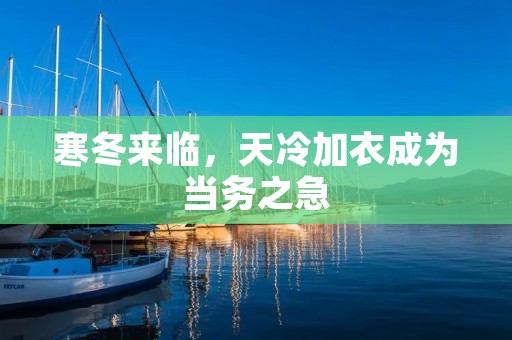 寒冬来临,天冷加衣成为当务之急