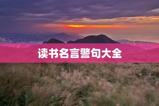 读书名言警句大全：激励你阅读的名言、让你爱上读书的警句