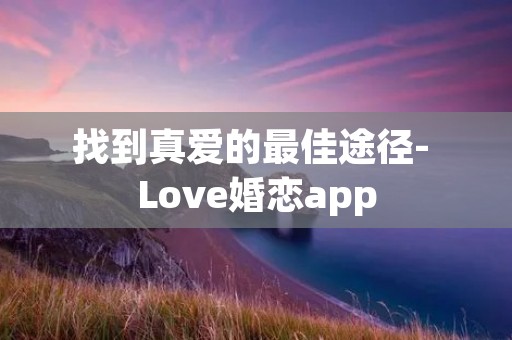 找到真爱的最佳途径- Love婚恋app 找到真爱的最佳途径- Love婚恋app