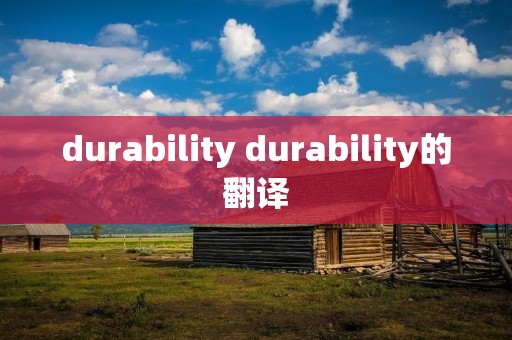 durability durability的翻译