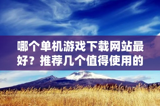 哪个单机游戏下载网站最好?推荐几个值得使用的平台