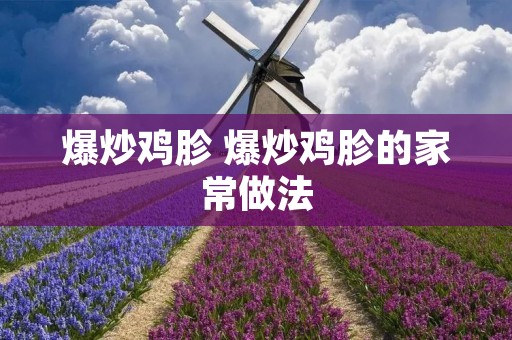 爆炒鸡胗 爆炒鸡胗的家常做法
