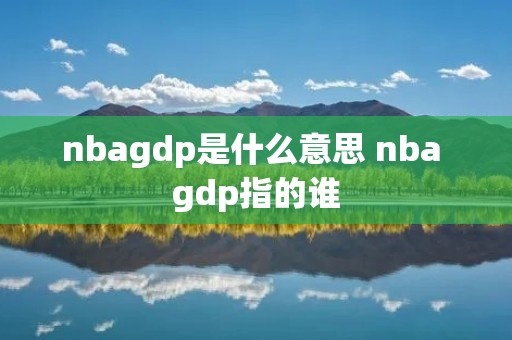nbagdp是什么意思 nba gdp指的谁