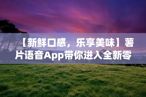 【新鲜口感,乐享美味】薯片语音App带你进入全新零食体验时代 【新鲜口感,乐享美味】薯片语音App带你进入全新零食体验时代
