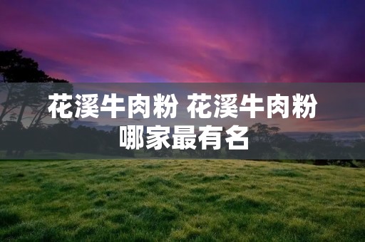 花溪牛肉粉 花溪牛肉粉哪家最有名