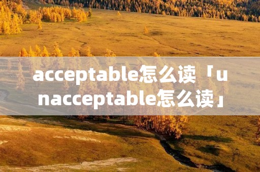acceptable怎么读「unacceptable怎么读」