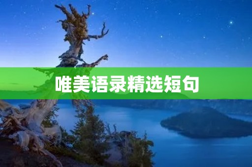 唯美语录精选短句：用文字诠释美好生活