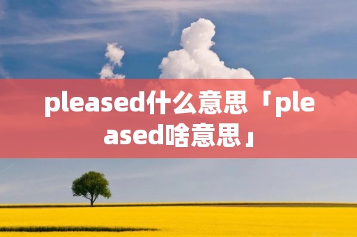 pleased什么意思「pleased啥意思」 pleased什么意思「pleased啥意思」