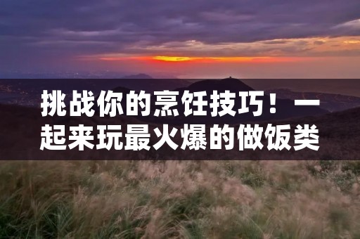 挑战你的烹饪技巧!一起来玩最火爆的做饭类小游戏! 挑战你的烹饪技巧!一起来玩最火爆的做饭类小游戏!