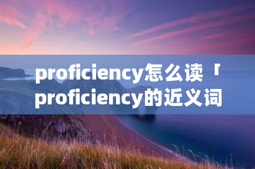proficiency怎么读「proficiency的近义词」