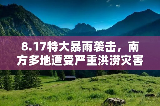 8.17特大暴雨袭击，南方多地遭受严重洪涝灾害