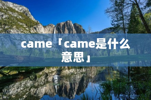 came「came是什么意思」 came「came是什么意思」