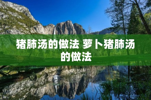 猪肺汤的做法 萝卜猪肺汤的做法