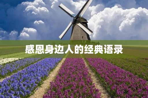 感恩身边人的经典语录：让我们更加珍惜身边的人