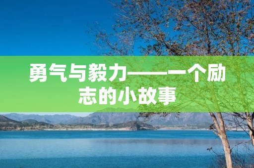 勇气与毅力——一个励志的小故事