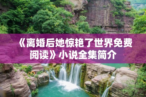 《离婚后她惊艳了世界免费阅读》小说全集简介