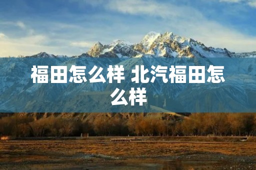 福田怎么样 北汽福田怎么样