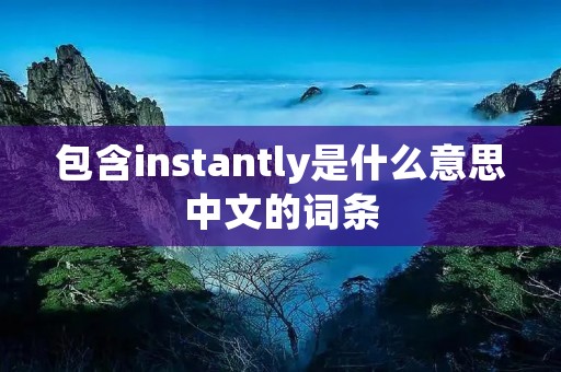 包含instantly是什么意思中文的词条 包含instantly是什么意思中文的词条