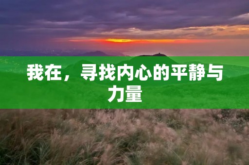 我在,寻找内心的平静与力量 我在,寻找内心的平静与力量