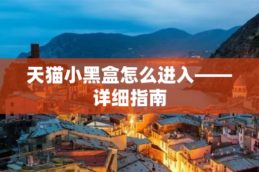 天猫小黑盒怎么进入——详细指南