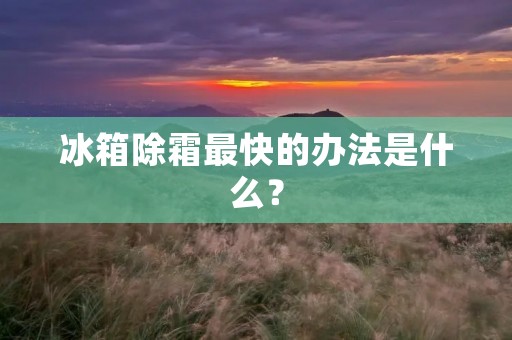 冰箱除霜最快的办法是什么？