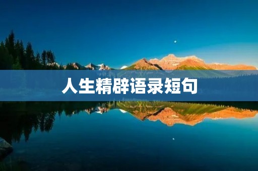 人生精辟语录短句：用简洁明了的语言道出真理