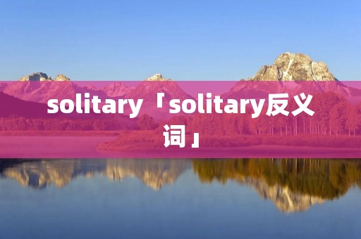 solitary「solitary反义词」