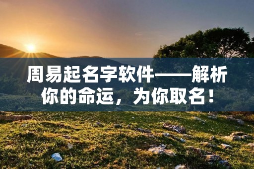 周易起名字软件——解析你的命运，为你取名！