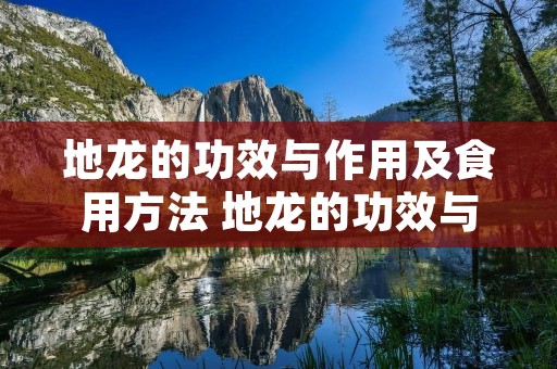 地龙的功效与作用及食用方法 地龙的功效与作用点及副作用