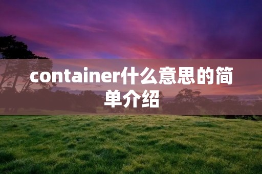container什么意思的简单介绍