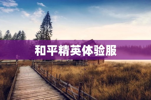 和平精英体验服:全新版本,畅玩体验! 和平精英体验服:全新版本,畅玩体验!