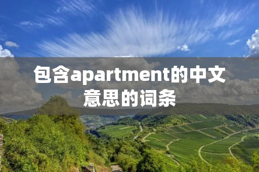 包含apartment的中文意思的词条