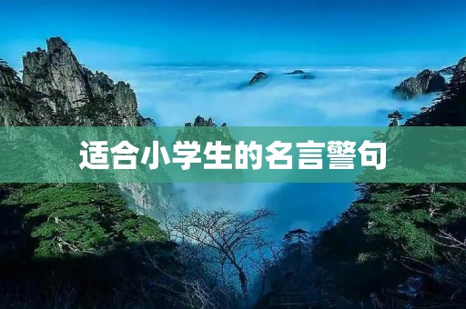 适合小学生的名言警句:让孩子从小懂得做人的道理