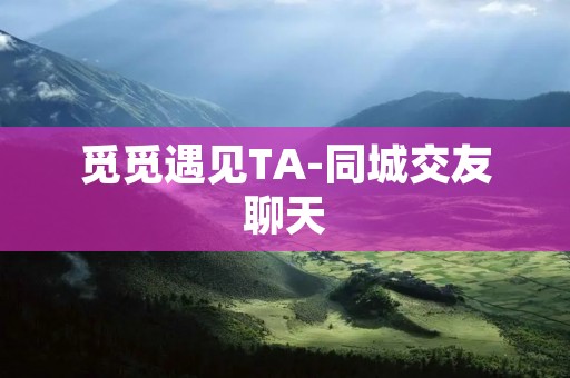 觅觅遇见TA-同城交友聊天 觅觅遇见TA-同城交友聊天