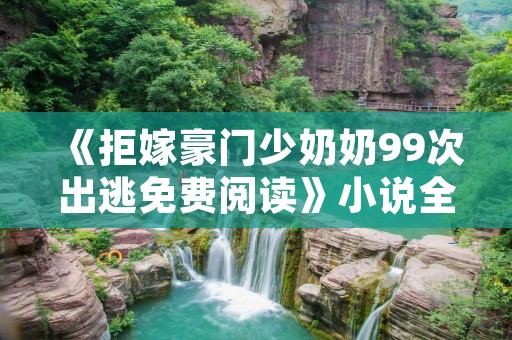 《拒嫁豪门少奶奶99次出逃免费阅读》小说全集简介