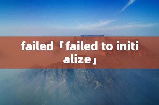 failed「failed to initialize」
