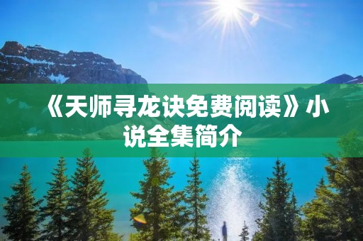 《天师寻龙诀免费阅读》小说全集简介