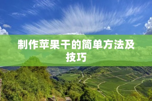 制作苹果干的简单方法及技巧