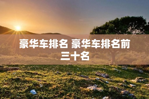 豪华车排名 豪华车排名前三十名