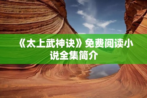 《太上武神诀》免费阅读小说全集简介