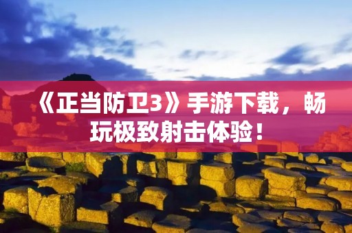 《正当防卫3》手游下载,畅玩极致射击体验!
