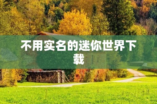 不用实名的迷你世界下载:打造自由畅玩的游戏体验 不用实名的迷你世界下载:打造自由畅玩的游戏体验