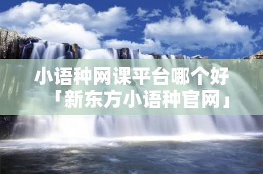 小语种网课平台哪个好「新东方小语种官网」