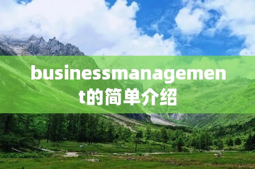 busines**anagement的简单介绍 busines**anagement的简单介绍