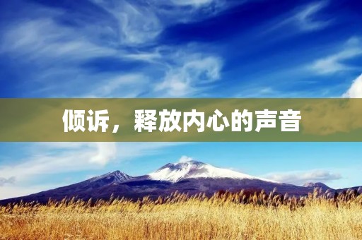 倾诉，释放内心的声音